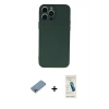 MARSİLYAN™- iPhone 13 Pro Max Kılıf Ahenk Serisi - Şeffaf Pasifik Cam Ekran Koruyucu + Shine Kamera Lens Koruma Cam - GI