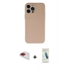MARSİLYAN™- iPhone 13 Pro Max Kılıf Ahenk Serisi - Şeffaf Pasifik Cam Ekran Koruyucu + Pers Alüminyum Kamera Lens - KI