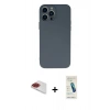 MARSİLYAN™- iPhone 13 Pro Max Kılıf Ahenk Serisi - Şeffaf Pasifik Cam Ekran Koruyucu + Pers Alüminyum Kamera Lens - KI