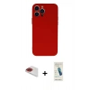 MARSİLYAN™- iPhone 13 Pro Max Kılıf Ahenk Serisi - Şeffaf Pasifik Cam Ekran Koruyucu + Pers Alüminyum Kamera Lens - KI