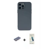 MARSİLYAN™- iPhone 13 Pro Max Kılıf Ahenk Serisi - Şeffaf Pasifik Cam Ekran Koruyucu + Renkli Kamera Lens Koruma Cam - MI