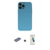 MARSİLYAN™- iPhone 13 Pro Max Kılıf Ahenk Serisi - Şeffaf Pasifik Cam Ekran Koruyucu + Renkli Kamera Lens Koruma Cam - MI