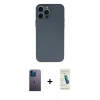 MARSİLYAN™- iPhone 13 Pro Max Kılıf Ahenk Serisi - Şeffaf Pasifik Cam Ekran Koruyucu + Neon Fosforlu Kamera Lens - MI