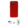 MARSİLYAN™- iPhone 13 Pro Max Kılıf Ahenk Serisi - Şeffaf Pasifik Cam Ekran Koruyucu + Pers Alüminyum Kamera Lens - LT