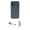 MARSİLYAN™- iPhone 13 Pro Max Kılıf Ahenk Serisi - Şeffaf Pasifik Cam Ekran Koruyucu + Pers Alüminyum Kamera Lens - LT
