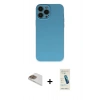 MARSİLYAN™- iPhone 13 Pro Max Kılıf Ahenk Serisi - Şeffaf Pasifik Cam Ekran Koruyucu + Pers Alüminyum Kamera Lens - GD