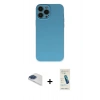 MARSİLYAN™- iPhone 13 Pro Max Kılıf Ahenk Serisi - Şeffaf Pasifik Cam Ekran Koruyucu + Pers Alüminyum Kamera Lens - LT