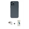 MARSİLYAN™- iPhone 13 Pro Max Kılıf Ahenk Serisi - Şeffaf Pasifik Cam Ekran Koruyucu + Pers Alüminyum Kamera Lens - GD
