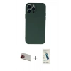 MARSİLYAN™- iPhone 13 Pro Max Kılıf Ahenk Serisi - Şeffaf Pasifik Cam Ekran Koruyucu + Rainbow Kamera Lens Koruma Cam - KI