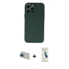 MARSİLYAN™- iPhone 13 Pro Max Kılıf Ahenk Serisi - Şeffaf Pasifik Cam Ekran Koruyucu + Rainbow Kamera Lens Koruma Cam - MI