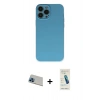 MARSİLYAN™- iPhone 13 Pro Max Kılıf Ahenk Serisi - Şeffaf Pasifik Cam Ekran Koruyucu + Rainbow Kamera Lens Koruma Cam - MI
