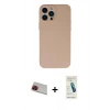 MARSİLYAN™- iPhone 13 Pro Max Kılıf Ahenk Serisi - Şeffaf Pasifik Cam Ekran Koruyucu + Rainbow Kamera Lens Koruma Cam - KI