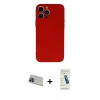 MARSİLYAN™- iPhone 13 Pro Max Kılıf Ahenk Serisi - Şeffaf Pasifik Cam Ekran Koruyucu + Rainbow Kamera Lens Koruma Cam - MI