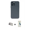 MARSİLYAN™- iPhone 13 Pro Max Kılıf Ahenk Serisi - Şeffaf Pasifik Cam Ekran Koruyucu + Rainbow Kamera Lens Koruma Cam - MR