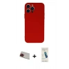 MARSİLYAN™- iPhone 13 Pro Max Kılıf Ahenk Serisi - Şeffaf Pasifik Cam Ekran Koruyucu + Rainbow Kamera Lens Koruma Cam - KI