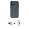 MARSİLYAN™- iPhone 13 Pro Max Kılıf Ahenk Serisi - Şeffaf Pasifik Cam Ekran Koruyucu + Rainbow Kamera Lens Koruma Cam - KI
