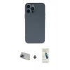 MARSİLYAN™- iPhone 13 Pro Max Kılıf Ahenk Serisi - Şeffaf Pasifik Cam Ekran Koruyucu + Rainbow Kamera Lens Koruma Cam - MI