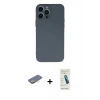 MARSİLYAN™- iPhone 13 Pro Max Kılıf Ahenk Serisi - Şeffaf Pasifik Cam Ekran Koruyucu + Renkli Kamera Lens Koruma Cam - SI