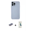 MARSİLYAN™- iPhone 13 Pro Max Kılıf Ahenk Serisi - Şeffaf Pasifik Cam Ekran Koruyucu + Renkli Kamera Lens Koruma Cam - TU