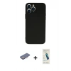 MARSİLYAN™- iPhone 13 Pro Max Kılıf Ahenk Serisi - Şeffaf Pasifik Cam Ekran Koruyucu + Renkli Kamera Lens Koruma Cam - PE