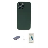 MARSİLYAN™- iPhone 13 Pro Max Kılıf Ahenk Serisi - Şeffaf Pasifik Cam Ekran Koruyucu + Renkli Kamera Lens Koruma Cam - PE