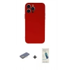 MARSİLYAN™- iPhone 13 Pro Max Kılıf Ahenk Serisi - Şeffaf Pasifik Cam Ekran Koruyucu + Renkli Kamera Lens Koruma Cam - SI