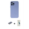 MARSİLYAN™- iPhone 13 Pro Max Kılıf Ahenk Serisi - Şeffaf Pasifik Cam Ekran Koruyucu + Renkli Kamera Lens Koruma Cam - SI