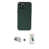MARSİLYAN™- iPhone 13 Pro Max Kılıf Ahenk Serisi - Şeffaf Pasifik Cam Ekran Koruyucu + Rainbow Kamera Lens Koruma Cam - REGD