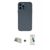 MARSİLYAN™- iPhone 13 Pro Max Kılıf Ahenk Serisi - Şeffaf Pasifik Cam Ekran Koruyucu + Rainbow Kamera Lens Koruma Cam - REGD