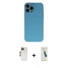 MARSİLYAN™- iPhone 13 Pro Max Kılıf Ahenk Serisi - Şeffaf Pasifik Cam Ekran Koruyucu + Shine Kamera Lens - GD