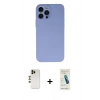 MARSİLYAN™- iPhone 13 Pro Max Kılıf Ahenk Serisi - Şeffaf Pasifik Cam Ekran Koruyucu + Shine Kamera Lens - GD