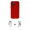 MARSİLYAN™- iPhone 13 Pro Max Kılıf Ahenk Serisi - Şeffaf Pasifik Cam Ekran Koruyucu + Shine Kamera Lens - GD