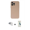 MARSİLYAN™- iPhone 13 Pro Max Kılıf Ahenk Serisi - Şeffaf Pasifik Cam Ekran Koruyucu + Pers Alüminyum Kamera Lens - SABE