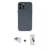 MARSİLYAN™- iPhone 13 Pro Max Kılıf Ahenk Serisi - Şeffaf Pasifik Cam Ekran Koruyucu + Pers Alüminyum Kamera Lens - SABE