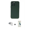 MARSİLYAN™- iPhone 13 Pro Max Kılıf Ahenk Serisi - Şeffaf Pasifik Cam Ekran Koruyucu + Pers Alüminyum Kamera Lens - SABE