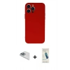 MARSİLYAN™- iPhone 13 Pro Max Kılıf Ahenk Serisi - Şeffaf Pasifik Cam Ekran Koruyucu + Pers Alüminyum Kamera Lens - SABE