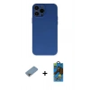 MARSİLYAN™- iPhone 13 Pro Max Kılıf Ahenk Serisi - Siyah 18D Cam Ekran Koruyucu + Gökkuşağı Shine Kamera Lens Koruma Cam
