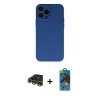 MARSİLYAN™- iPhone 13 Pro Max Kılıf Ahenk Serisi - Siyah 18D Cam Ekran Koruyucu + Raze Metal Kamera Lens - GD