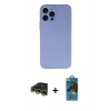 MARSİLYAN™- iPhone 13 Pro Max Kılıf Ahenk Serisi - Siyah 18D Cam Ekran Koruyucu + Raze Metal Kamera Lens - GD