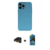MARSİLYAN™- iPhone 13 Pro Max Kılıf Ahenk Serisi - Siyah 18D Cam Ekran Koruyucu + Raze Metal Kamera Lens - GD