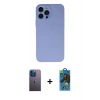 MARSİLYAN™- iPhone 13 Pro Max Kılıf Ahenk Serisi - Siyah 18D Cam Ekran Koruyucu + Neon Fosforlu Kamera Lens - MI