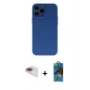 MARSİLYAN™- iPhone 13 Pro Max Kılıf Ahenk Serisi - Siyah 18D Cam Ekran Koruyucu + Pers Alüminyum Kamera Lens - GI
