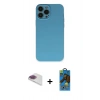 MARSİLYAN™- iPhone 13 Pro Max Kılıf Ahenk Serisi - Siyah 18D Cam Ekran Koruyucu + Pers Alüminyum Kamera Lens - GI