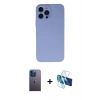 MARSİLYAN™- iPhone 13 Pro Max Kılıf Ahenk Serisi - Siyah 3D Antistatik Cam Ekran Koruyucu + Neon Fosforlu Kamera Lens - MI