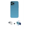 MARSİLYAN™- iPhone 13 Pro Max Kılıf Ahenk Serisi - Siyah 3D Antistatik Cam Ekran Koruyucu + Pers Alüminyum Kamera Lens - SABE