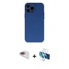 MARSİLYAN™- iPhone 13 Pro Max Kılıf Ahenk Serisi - Siyah 3D Antistatik Cam Ekran Koruyucu + Pers Alüminyum Kamera Lens - GI