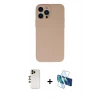 MARSİLYAN™- iPhone 13 Pro Max Kılıf Ahenk Serisi - Siyah 3D Antistatik Cam Ekran Koruyucu + Shine Kamera Lens - GD
