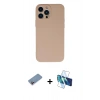 MARSİLYAN™- iPhone 13 Pro Max Kılıf Ahenk Serisi - Siyah 3D Antistatik Cam Ekran Koruyucu + Shine Kamera Lens Koruma Cam - PE