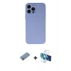 MARSİLYAN™- iPhone 13 Pro Max Kılıf Ahenk Serisi - Siyah 3D Antistatik Cam Ekran Koruyucu + Shine Kamera Lens Koruma Cam - PE