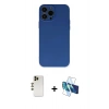 MARSİLYAN™- iPhone 13 Pro Max Kılıf Ahenk Serisi - Siyah 3D Antistatik Cam Ekran Koruyucu + Shine Kamera Lens - GD